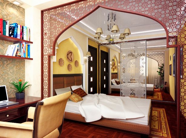 Восточный стиль в интерьере, оформление комнаты и мебели в восточном стиле, дизайн дивана
