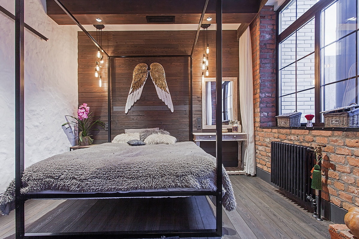 Спальня в стиле лофт - 100 фото лучших идей оформления дизайна