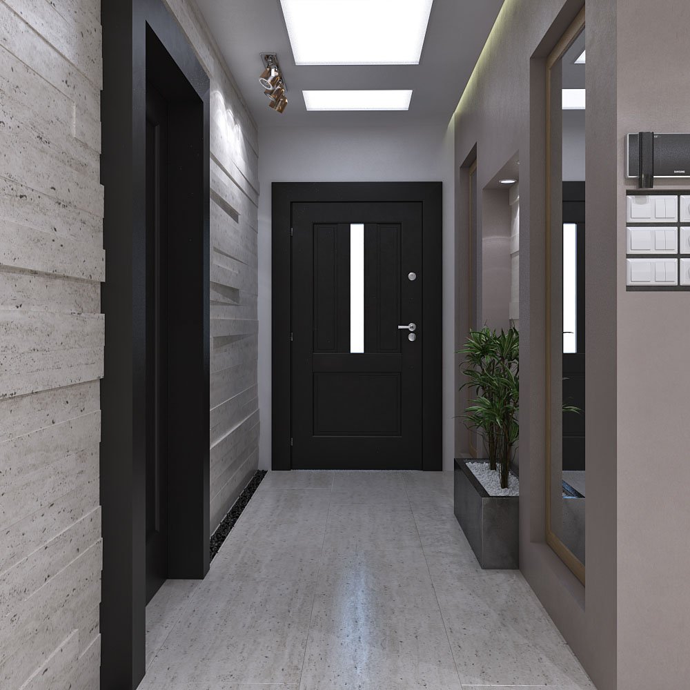 Дизайн темных дверей под интерьер светлой квартиры