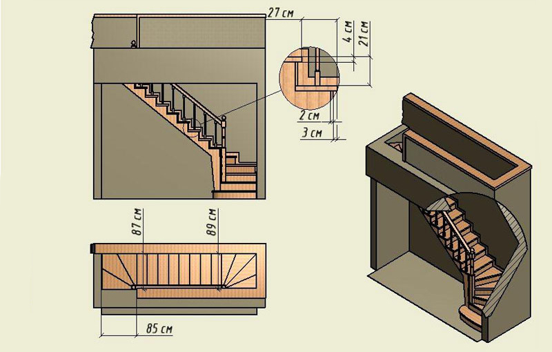 Чертежи лестницы в подвал и погреб в частном доме: фото, схемы, как рассчитать угол наклона, ширину и высоту