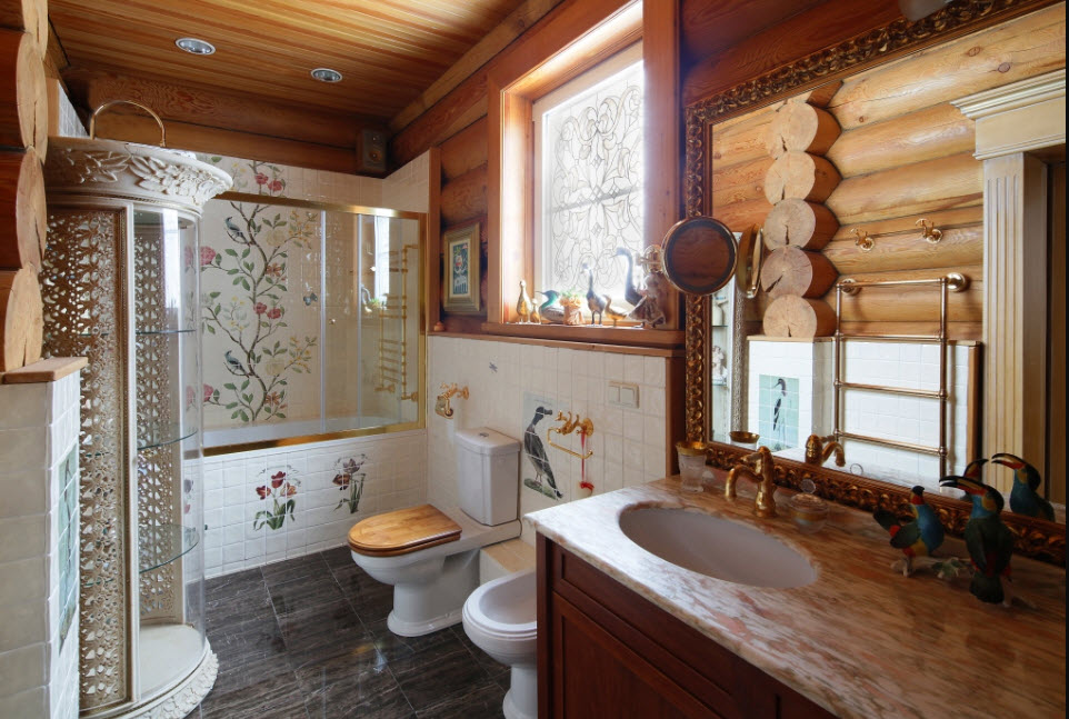 Ванная комната в деревянном доме: популярные способы отделки