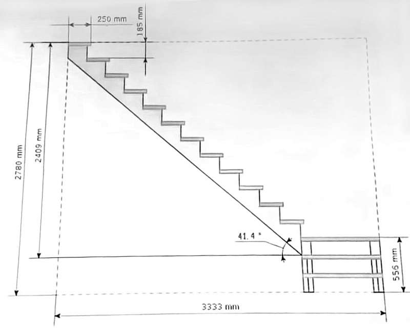 Металлическая лестница: чертеж, фото и расчеты