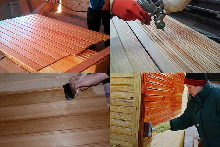 Покраска вагонки внутри и снаружи дома для защиты древесины от старения: выбор и нанесение состава