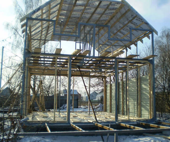 Строительство каркасного дома из металла своими руками: пошаговая инструкция +видео