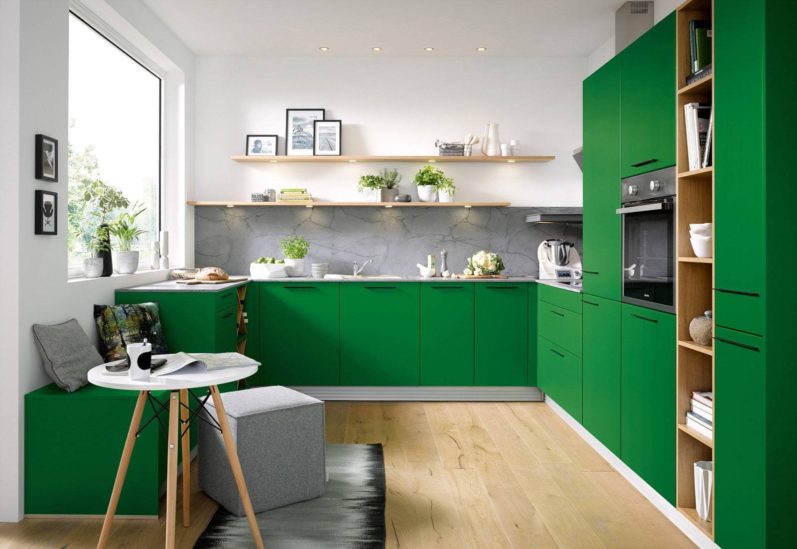 Дизайн кухни зеленого цвета — 1 фото современных примеров оформления кухни в зеленом