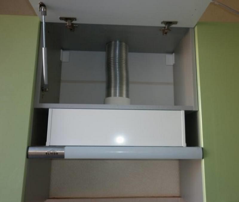 Описание и установка встраиваемой вытяжки в шкаф для кухни
