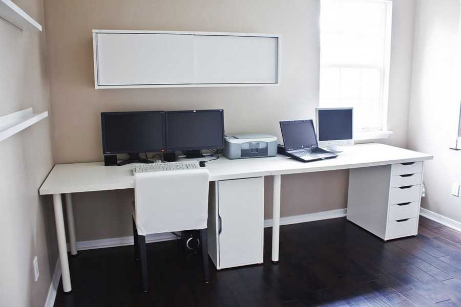 Фото решения компьютерных и письменных столов икеа