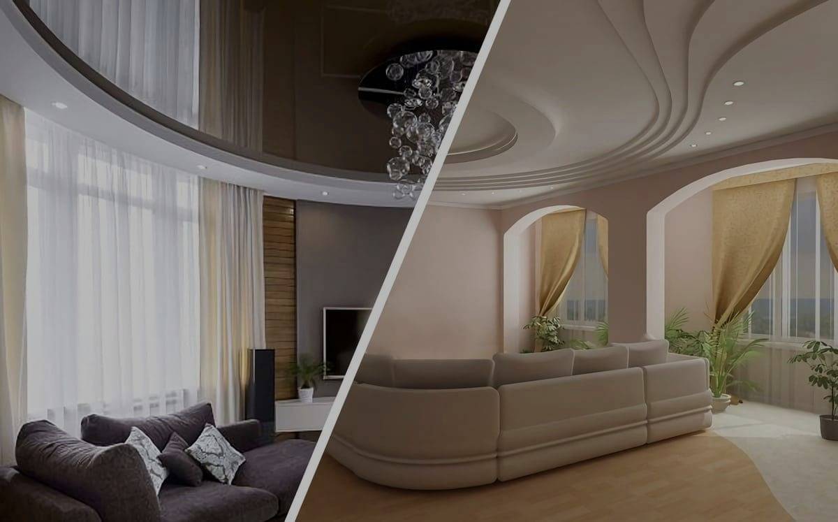 Какой потолок лучше - гипсокартон или натяжной вариант конструкции?
