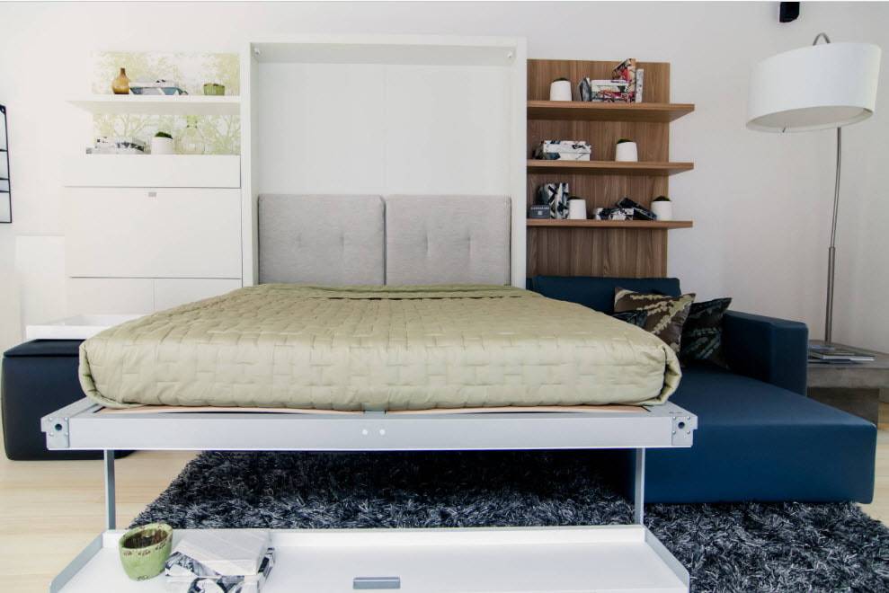Шкаф-кровать в интерьере гостиной: безумное решение для малогабаритной комнаты + 60 фото