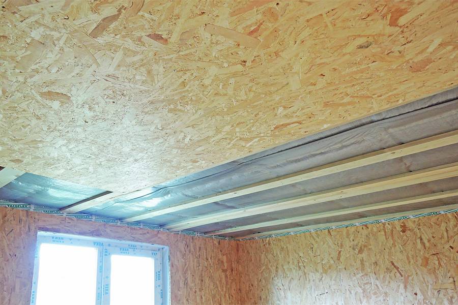 Как обшить потолок осб плитой - технология монтажа