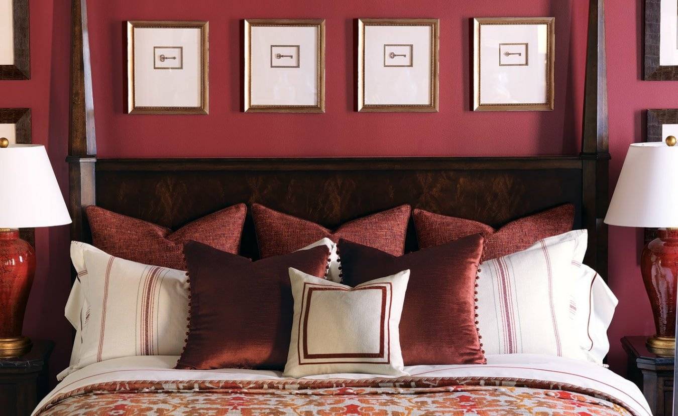 Бордовая спальня - 78 фото идей для уютного дизайна в спальне