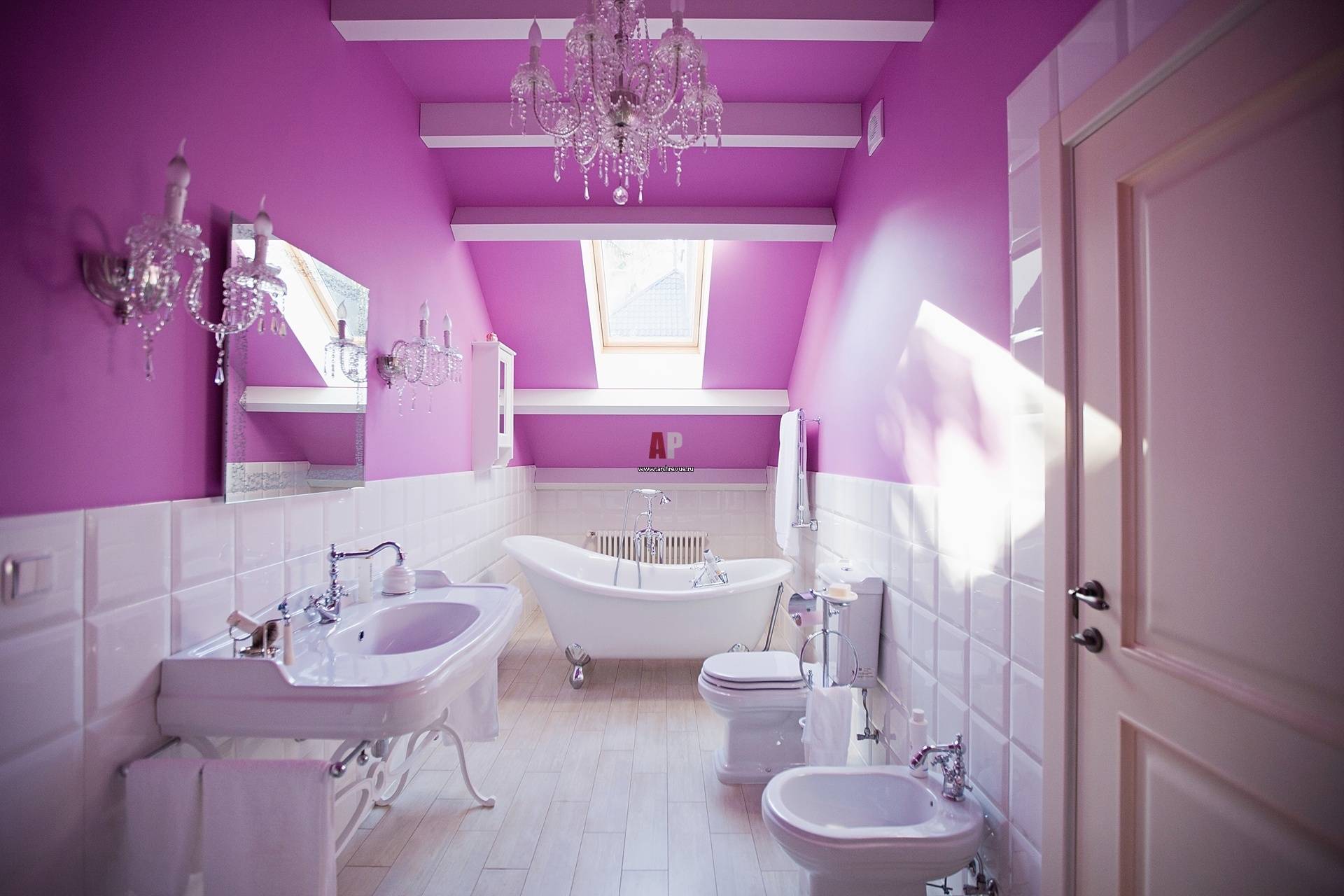 Ванная комната в сиреневых тонах: 35 потрясающих идей