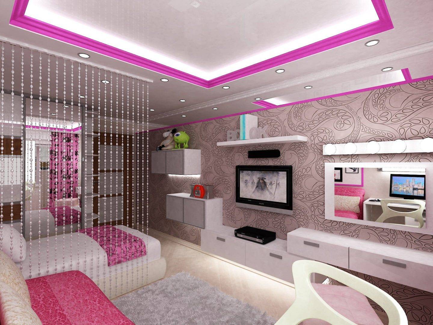Мебель для молодежной комнаты: стильная для девушки, дизайн интерьера спальни для юноши, модная в современном стиле, обычный минимализм