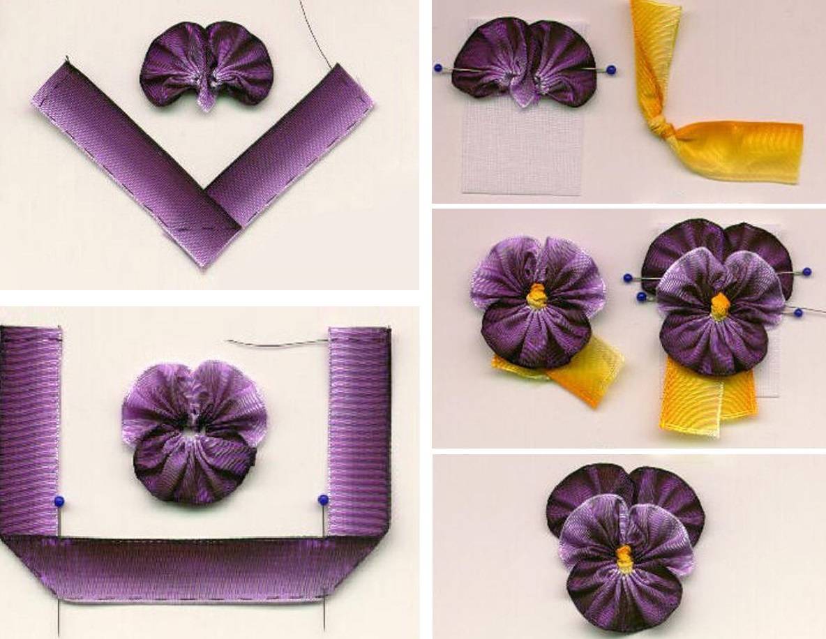 Как сделать цветок из ленты своими руками (90+ фото): простые мастер-классы создания красивого бутона