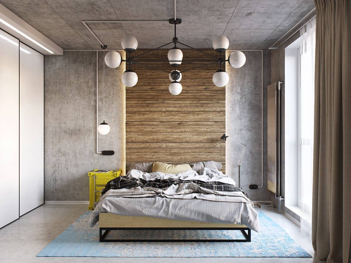 Спальня в стиле лофт - изумительный и необычный дизайн (95 фото новинок)