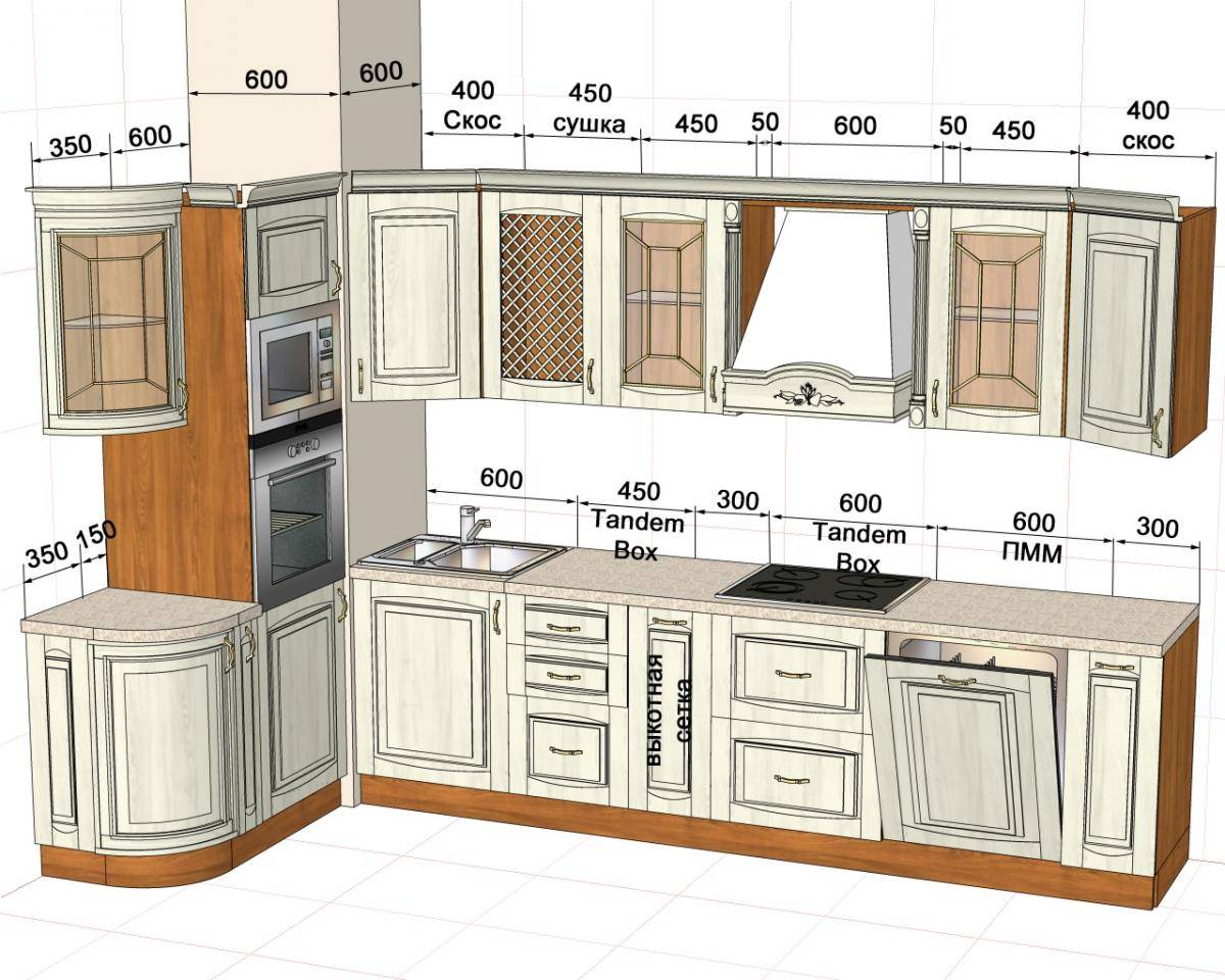 На какой высоте можно вешать кухонные шкафы - оптимальная планировка с учетом габаритов кухни высота кухонного гарнитура - стандартные размеры кухонных шкафов, высота столешницы на кухне от пола и размеры мебеликухня