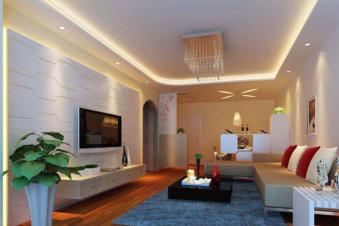 Дизайн потолка из гипсокартона в спальне — более фото идей