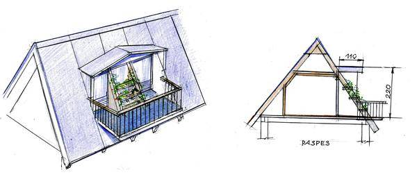 Мансарды с балконом: особенности конструкции, внесение балкона в первоначальный проект