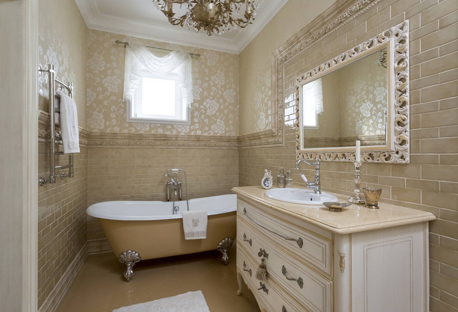 Идеи дизайна ванной комнаты в классическом стиле – фото реальных интерьеров и советы