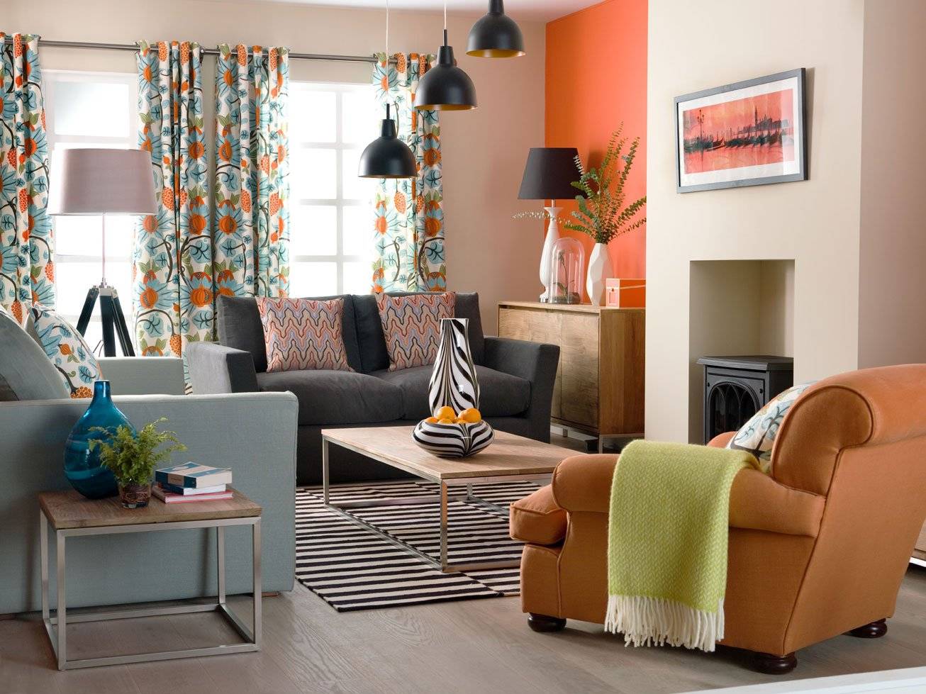 Оранжевые шторы — как их сочетать в интерьере? большой выбор готовых идей с фото и подробным описанием!
