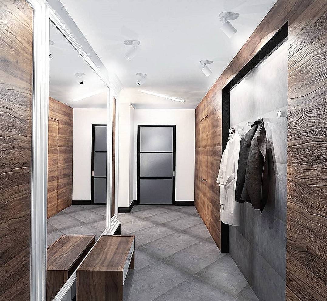 Дизайн узкого коридора в квартире: фото и 20 советов по оформлению