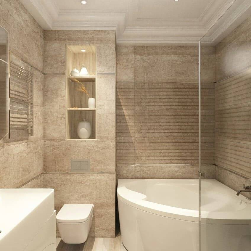 Ванная комната в бежевых тонах: плюсы светлого интерьера