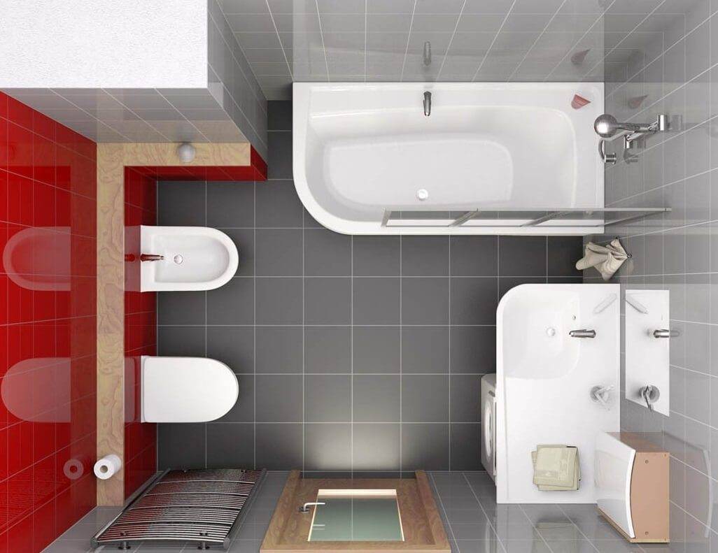 Ванная комната 6 кв. метров, варианты планировки.