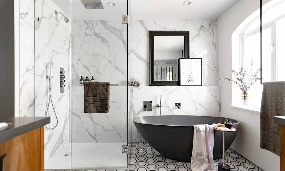 Модная плитка для ванной комнаты — фото примеров