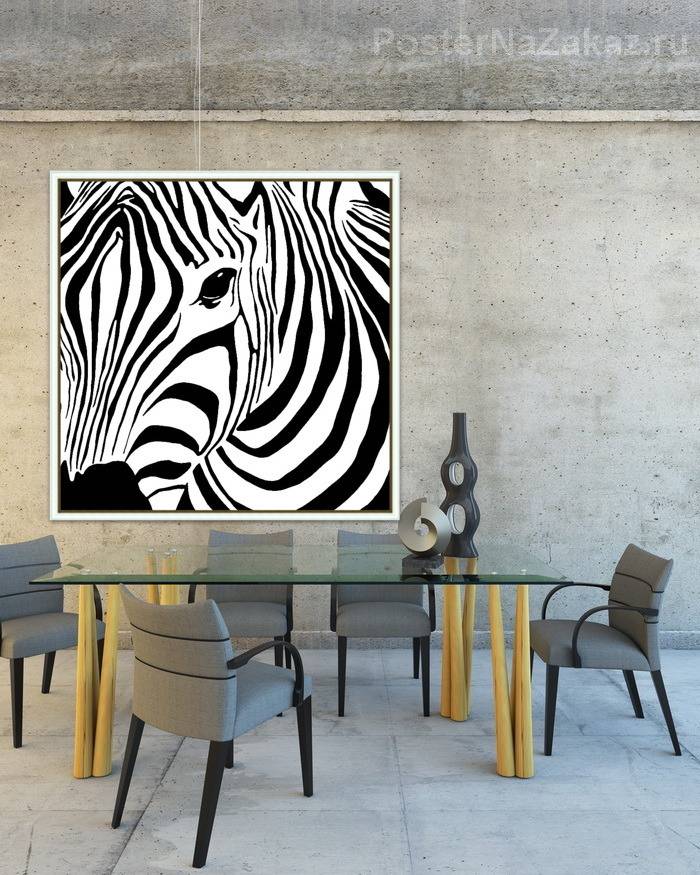 Рисунок зебра в интерьере - 80 фото