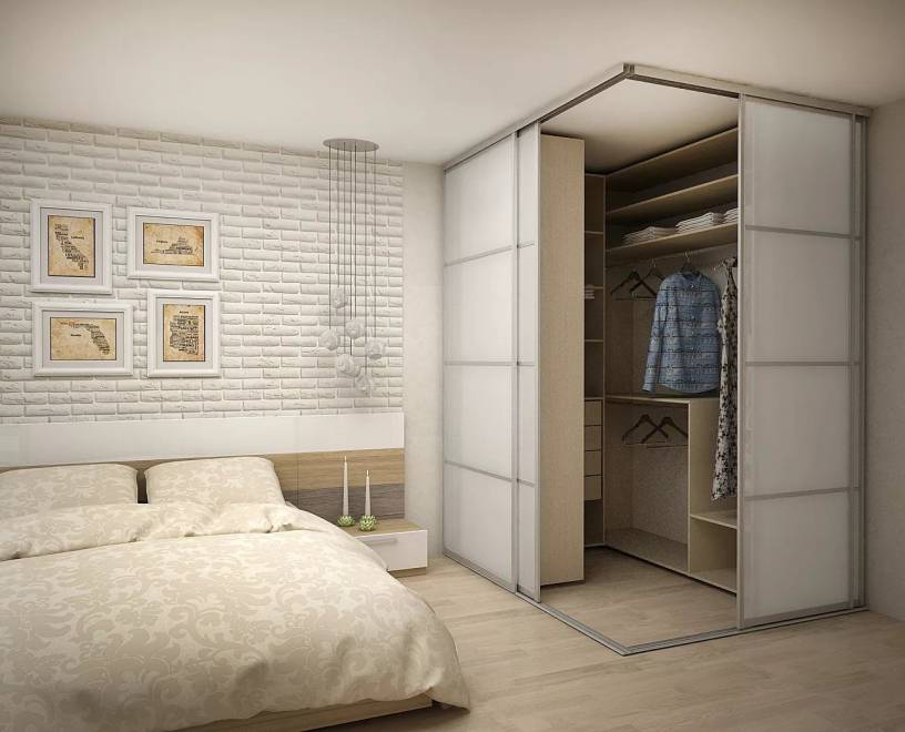 Конструкция углового шкафа в спальню: 3 основных типа