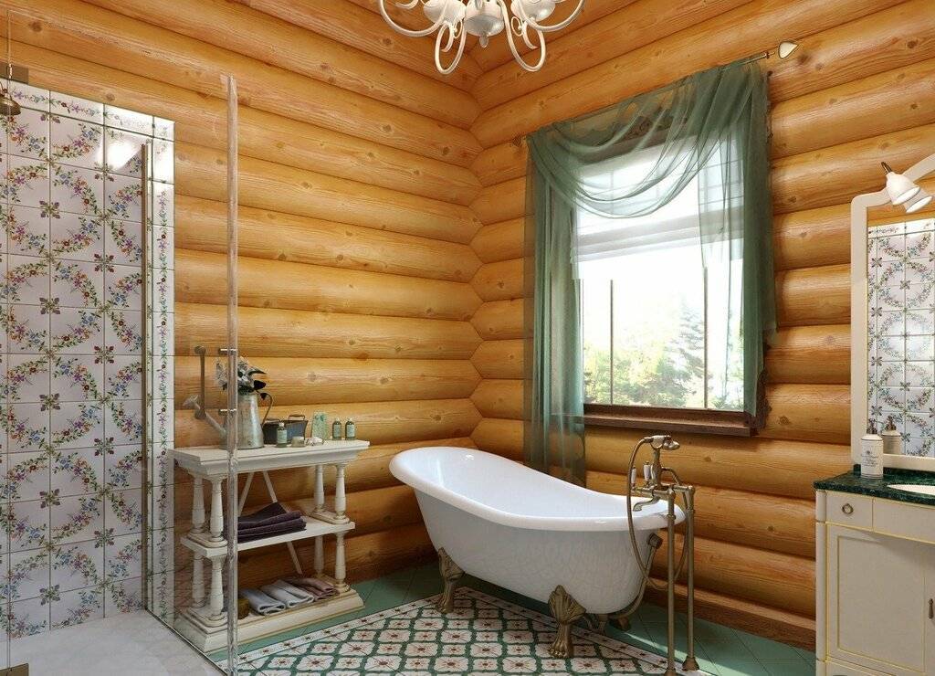Оформляем ванную в деревянном доме (39 фото)