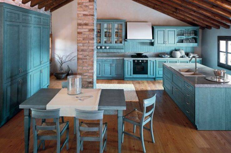 Синяя кухня: сочетание цвета, фото реальных и нтерьеров