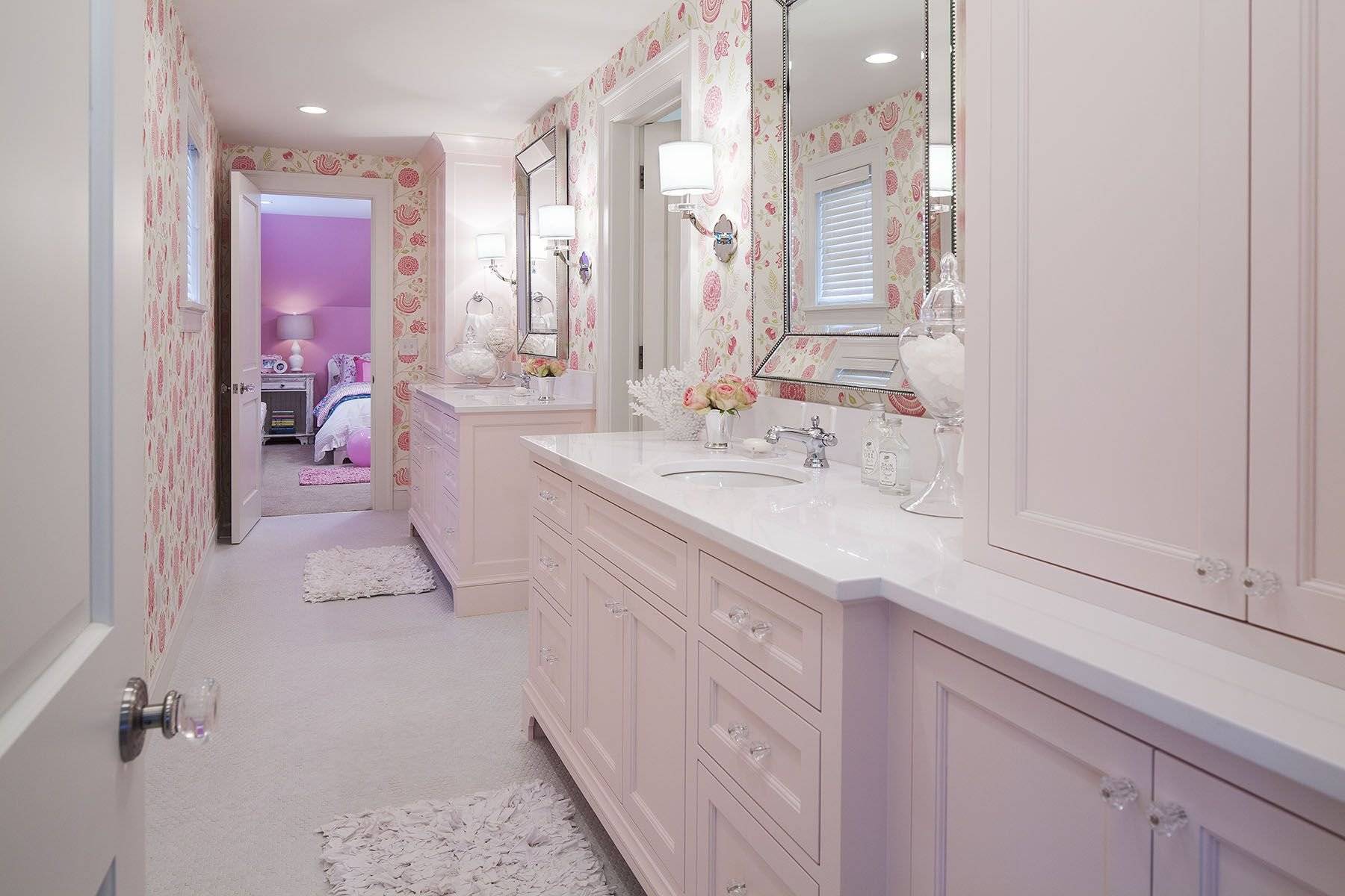 Стильная и модная ванная в розовых тонах. более 50 фото