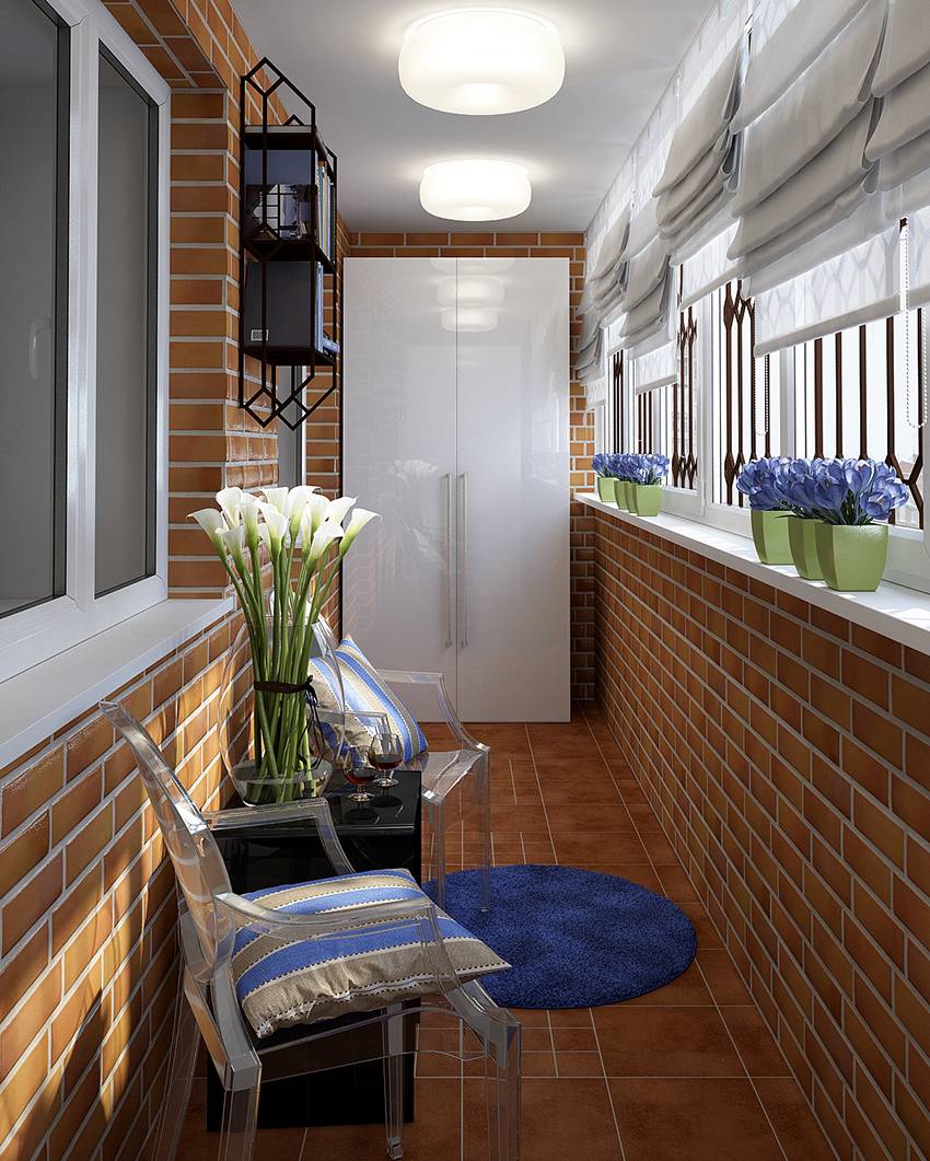 Интерьер балкона в квартире - впечатляющие идеи на 75 фото