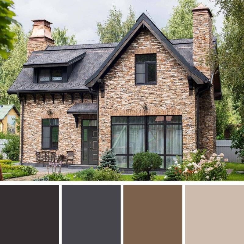 Покраска фасада дома: подбор цвета + множество фото окрашенных зданий, сочетание таких цветов как белый, черный, желтый, матовый и т.д.