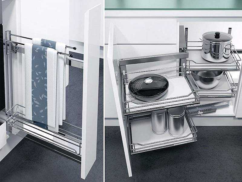 Фурнитура для кухни: выдвижные и подъемные механизмы для кухонных шкафов