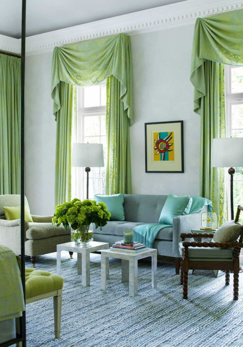 Зеленые шторы: фото стильных решений для уютного дома
