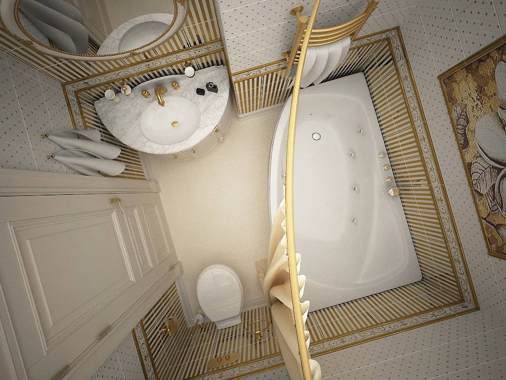 Угловая ванна в маленькой ванной комнате: интересные дизайнерские решения с фото