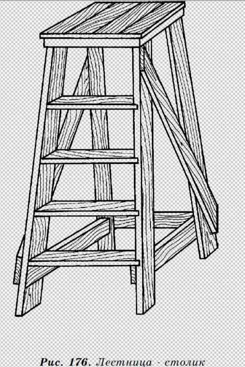 Изготовление деревянной лестницы-стремянки своими руками