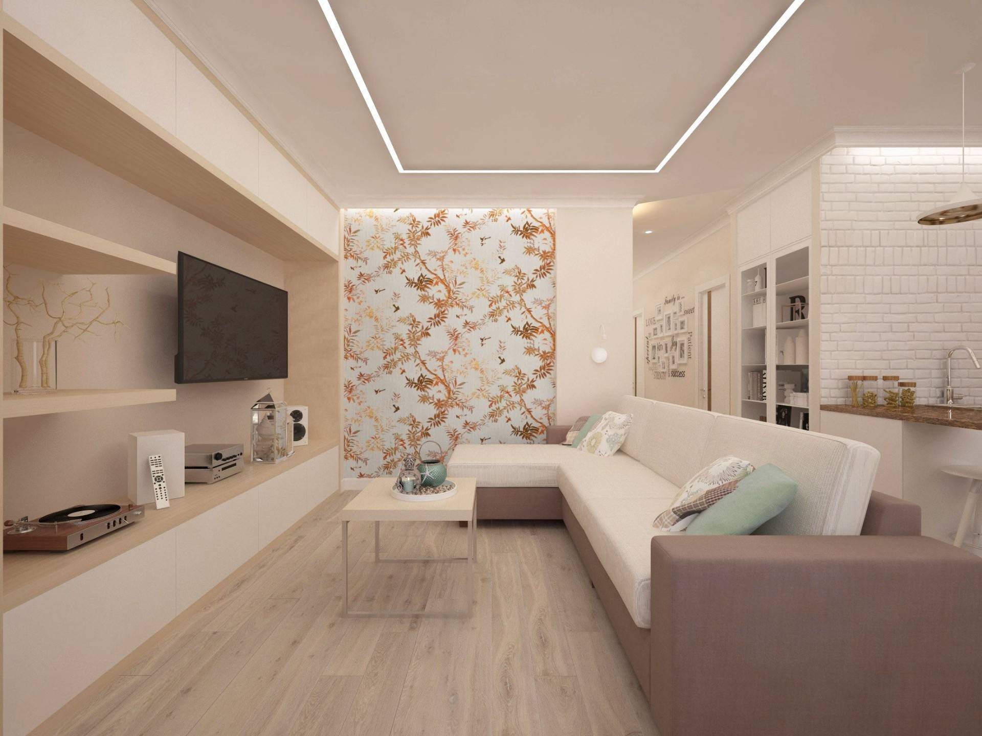 Дизайн квартиры 60 кв. м - фото планировки и варианты отделки интерьера в современном стиле