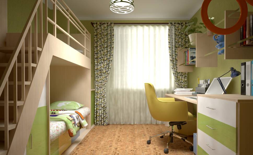 Три дизайн проекта детской комнаты 9 кв. м для мальчика