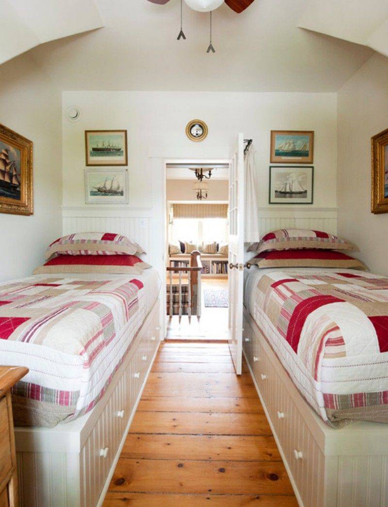 Спальня с двумя кроватями - 20 идей для маленького интерьера