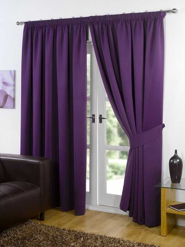 Фиолетовые шторы - 58 фото стильного оформления любой комнаты