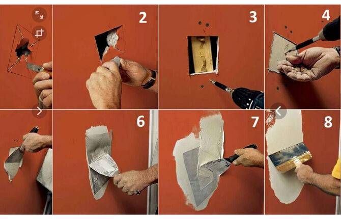 Чем заделать дыру в стене — фото обзор практичных идей и советов от мастеров