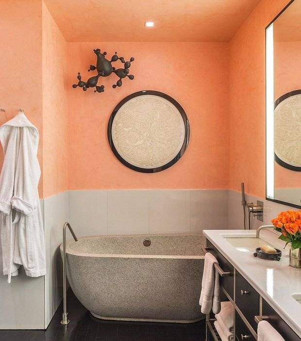 Крашеные стены в ванной и туалете | домфронт