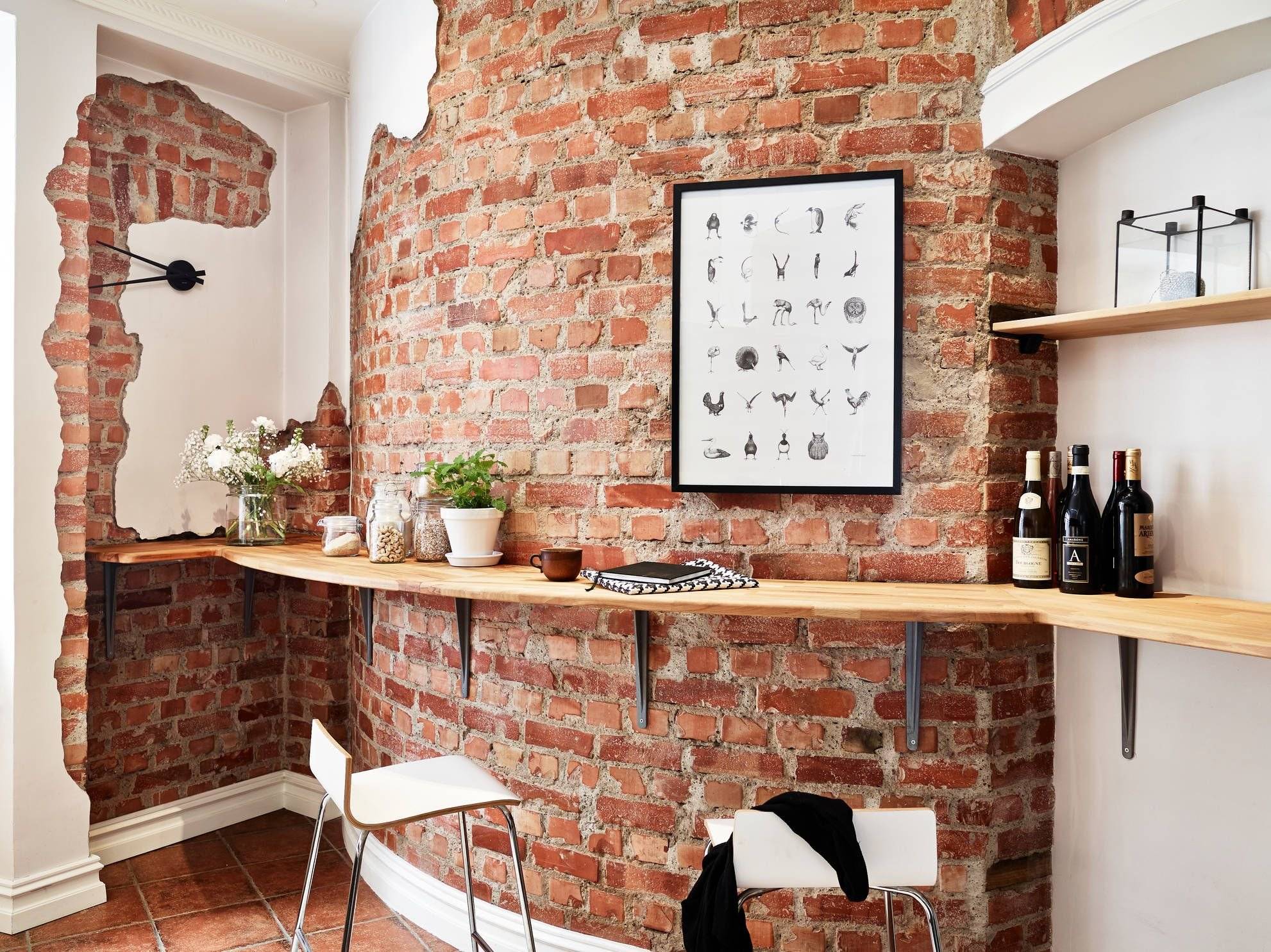 Кирпич в интерьере кухни: 75 стильных решений оформления дизайна