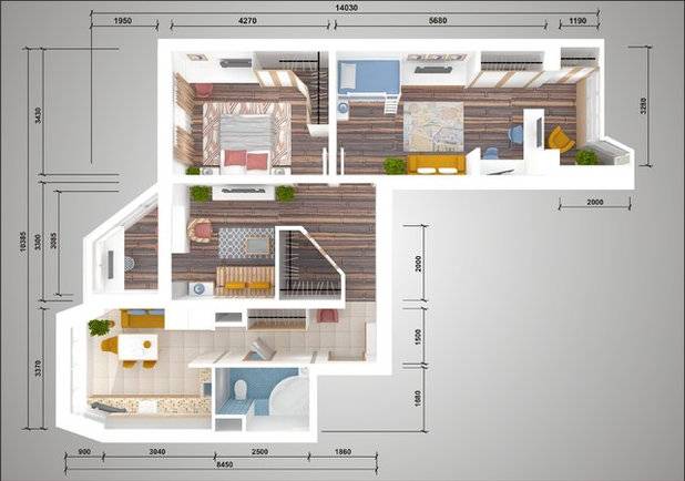 Дизайн трехкомнатной квартиры п44т: большое пространство для экспериментов