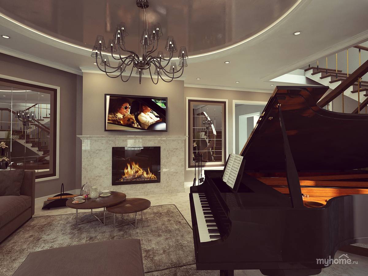 Дизайн гостиных с пианино и роялем — особенности смещения акцентов и примеры декорирования ( фото + видео)