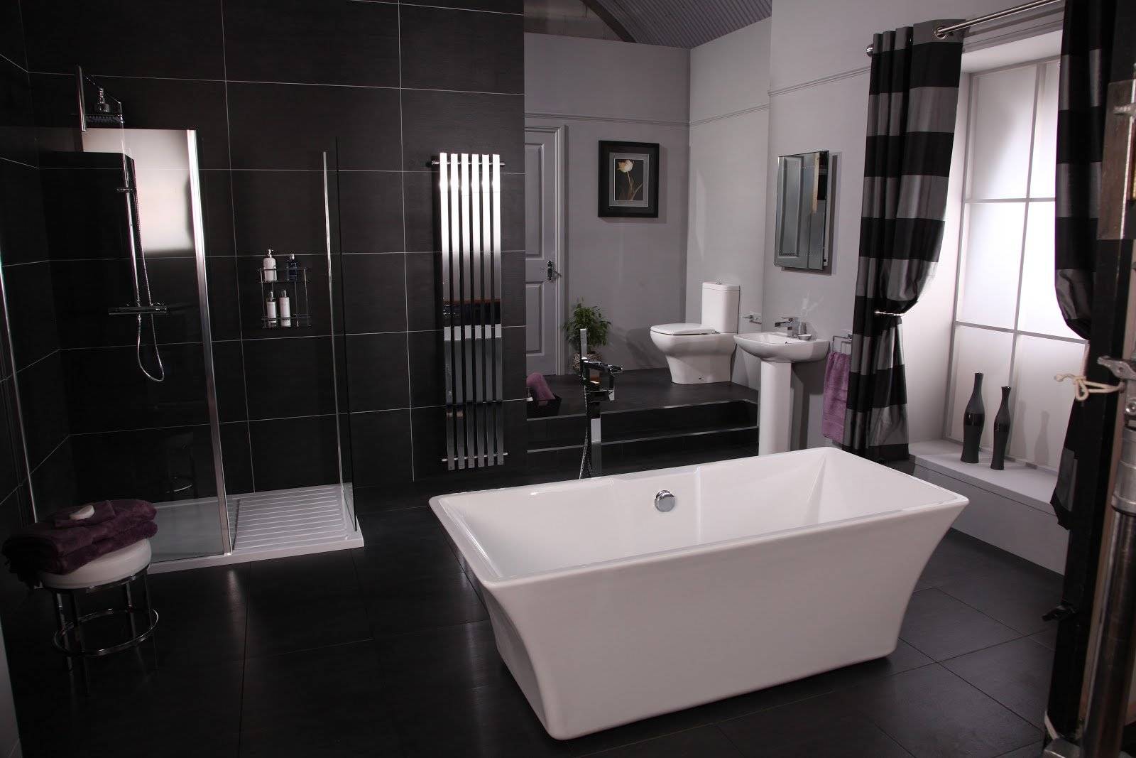 Интерьер черной ванной комнаты – 250+ (фото) модных тенденций