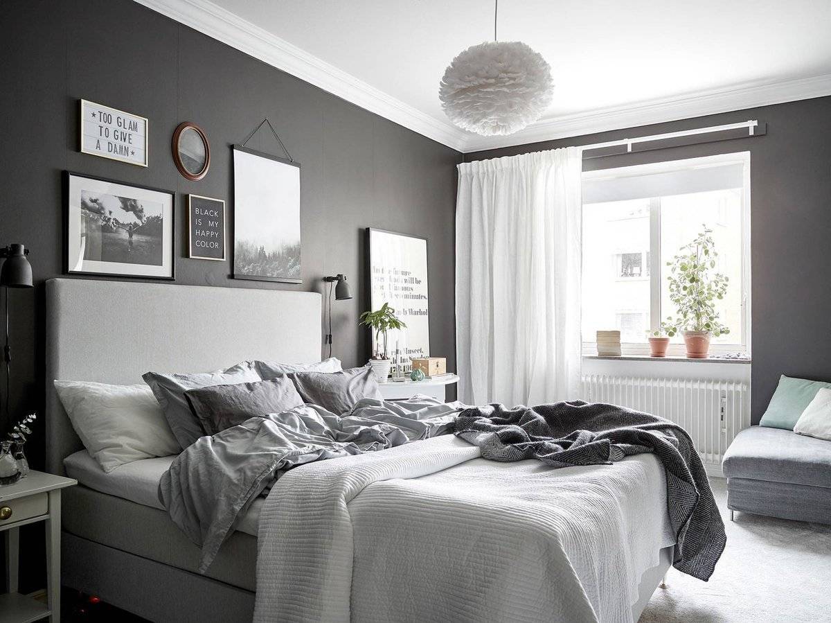 Спальня в серых тонах, варианты дизайна интерьера, возможные сочетания цветов + фото